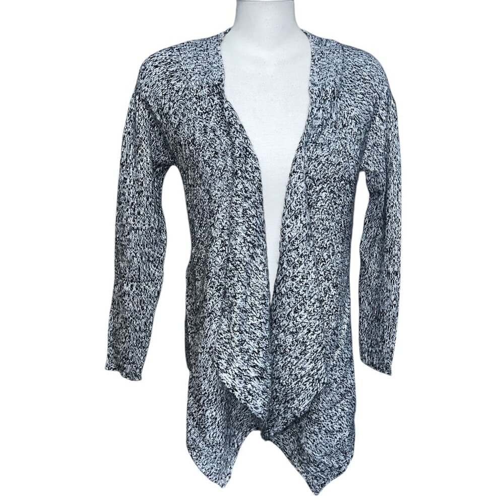 Aeropostale Black & White Open Front Knit Cardigan Sweater Sz XS Womens
